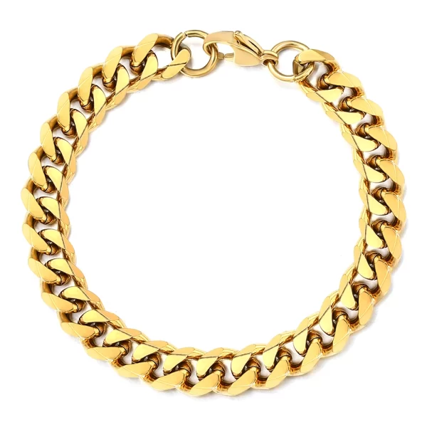 3-11MM Gold Color Stainless Steel Bracelets For Men Women Unisex Curb Cuban Link Chain Simple Wrist Jewelry Gifts - Image 14