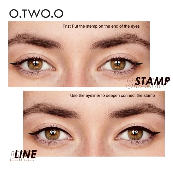 O.TWO.O Eyeliner Stamp Black Liquid Eyeliner Pen Waterproof Fast Dry Double-ended Eye Liner Pencil Make-up for Women Cosmetics - Image 2