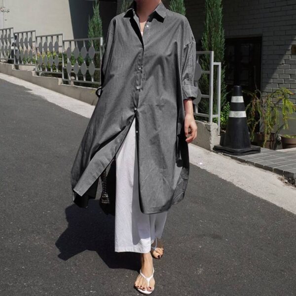 Lapel Spring Long Sleeve Blouse - Image 4