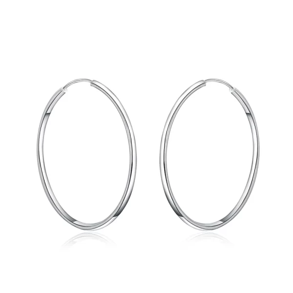 925 Sterling Silver 50MM/60MM Luxury Women's Hoops Girl Earrings Luxury Jewelry Accessories - Image 3