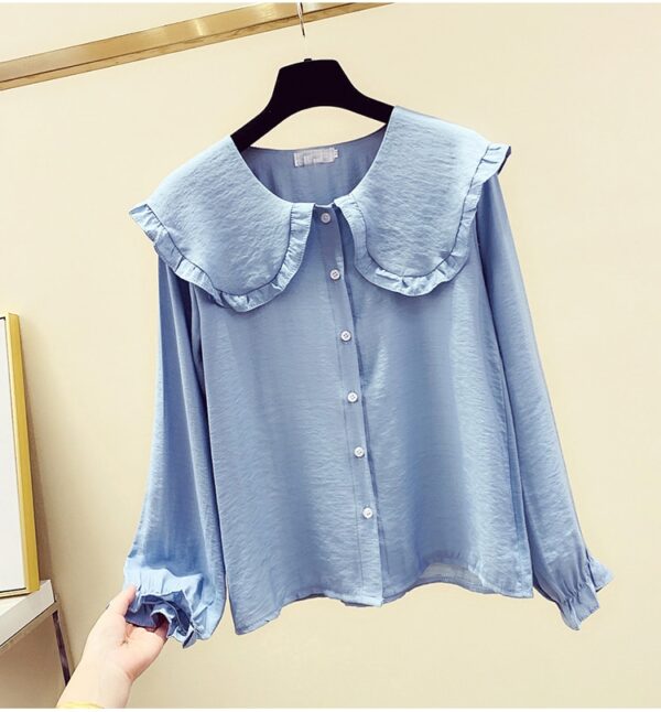 Peter Pan Collar Slim Shirt - Image 2