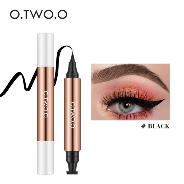 O.TWO.O Eyeliner Stamp Black Liquid Eyeliner Pen Waterproof Fast Dry Double-ended Eye Liner Pencil Make-up for Women Cosmetics - Image 7