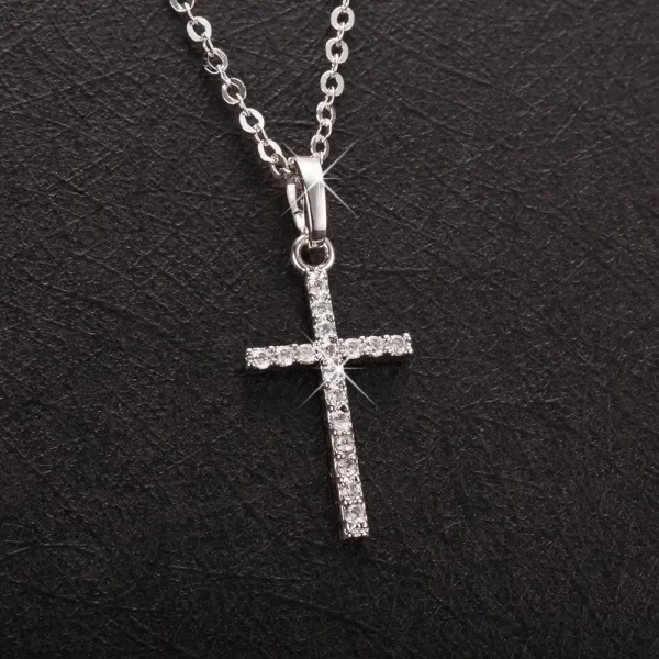 Fashion  Cross Pendants dropshipping Golden Silver  Color Crystal Jesus Cross Pendant Necklace Jewelry For Men/Women Wholesale - Image 6