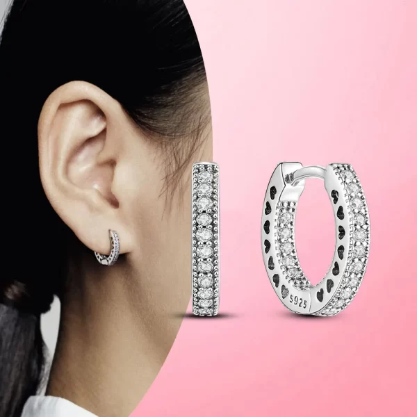 Trend Original Me Earring Silver 925 Round Circle Feather Dangle Hoop Earrings for Women Fashion Zircon CZ Earing Hoop Jewelry - Image 48