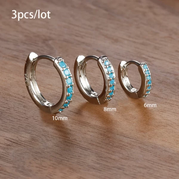 3 PCS/Set Simple Stainless Steel Crystal Small Hoop Earring Women Tiny Gold Color Cartilage Piercing Earring Minimalism Jewelry - Image 13