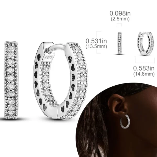 925 Sterling Silver Hoops Earrings Hypoallergenic Hoops Earrings With Zirconia Fashion High Quality Jewelry for Women Girls - Image 17