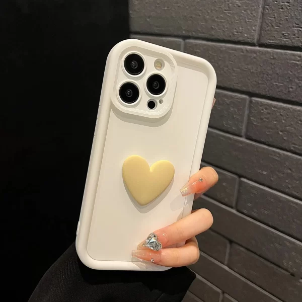 Luxury Cute 3D Love Heart Silicone Phone Case For iPhone 16 15 13 12 11 14 Pro Max X XR XS 16 Plus Shockproof Candy Back Cover - Image 9