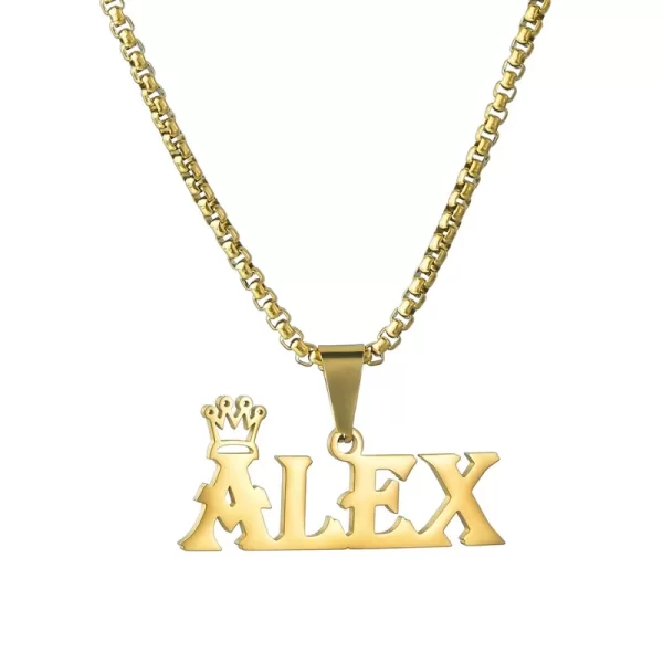 Custom Name Necklace Custom Jewelry Stainless Steel Personalized Crown Pendant For Women подвеска Men Collars Thick Chain Gifts - Image 6