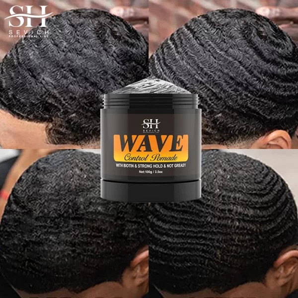 360 Wavy Frizz Control Gel Wave Control Pomade Hair Styling Wax Anti-Hair Loss Clay Hair Pomade   for African Black Men  Hair St - Image 2