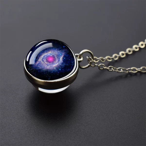 Solar System Universe Space Moon Sun Earth Planet Necklaces Two-sided Glass Ball Pendant Nebula Necklace Women Men Jewelry Gift - Image 19