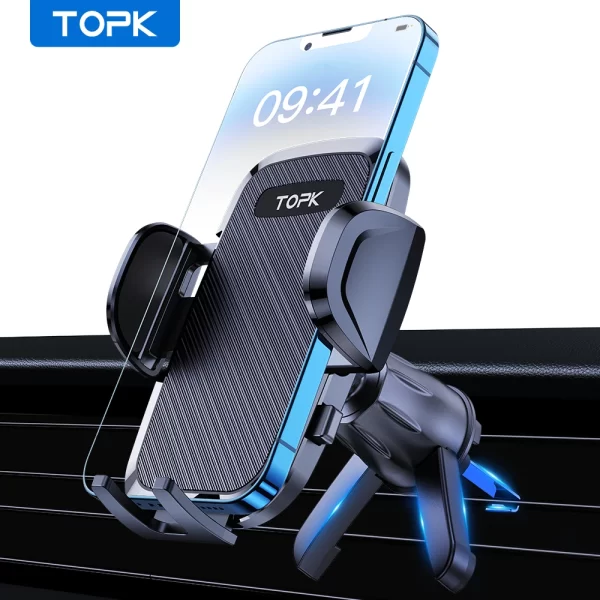 TOPK Universal Car Bracket Gravity Auto Phone Holder Car Air Vent Clip Mount Mobile Phone Holder Cell Phone Stand For All Phones - Image 7