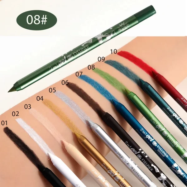 Waterproof Eyeliner Long Lasting Pencil Colourful Pigment Blue Black White Color Gel Eye Liner Pen Makeup Eye Beauty Cosmetics - Image 10