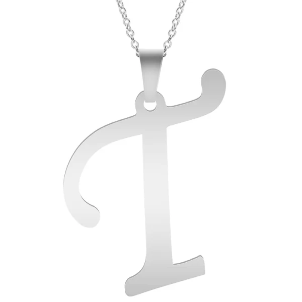 Fashion Letters A-Z Necklace for Women Men Stainless Steel High Quality English Alphabe Necklace A B C D E FGHIJKLMNOPQRSTUVWXYZ - Image 26