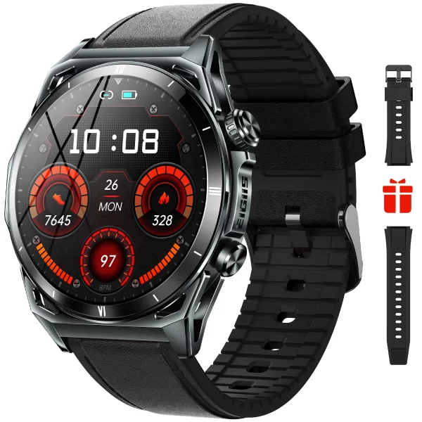 EIGIIS New Smart Watch KE6 1.43" AMOLED Display Men Black Sports Watch KE Series Bluetooth Call Health Monitor IP68 Waterproof - Image 8