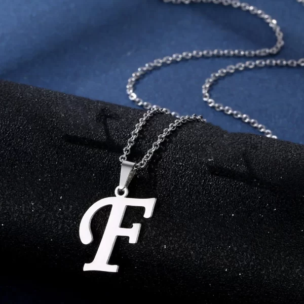 Fashion Letters A-Z Necklace for Women Men Stainless Steel High Quality English Alphabe Necklace A B C D E FGHIJKLMNOPQRSTUVWXYZ - Image 3