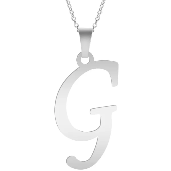 Fashion Letters A-Z Necklace for Women Men Stainless Steel High Quality English Alphabe Necklace A B C D E FGHIJKLMNOPQRSTUVWXYZ - Image 8