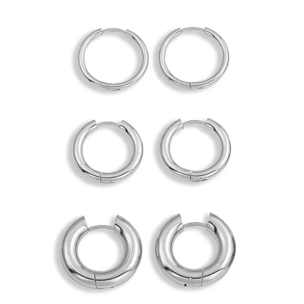 3 Pairs/set Punk Geometric Big Small Hoop Earrings for Women Men Gold Color Metal Chain Circle Huggie Earrings Korean Jewelry - Image 27