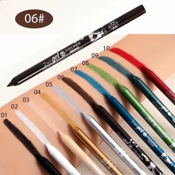 Waterproof Eyeliner Long Lasting Pencil Colourful Pigment Blue Black White Color Gel Eye Liner Pen Makeup Eye Beauty Cosmetics - Image 12