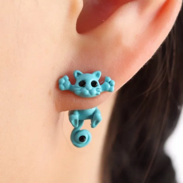 Multiple Color Classic Fashion Kitten Animal Jewelry Cute Cat Stud Earrings For Women Girls  Jewelry accessories - Image 6