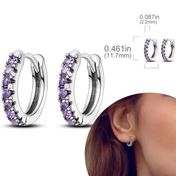 925 Sterling Silver Hoops Earrings Hypoallergenic Hoops Earrings With Zirconia Fashion High Quality Jewelry for Women Girls - Image 31