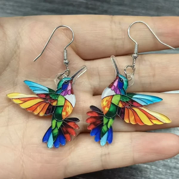 Cross border Spring Festival Colorful Bird Acrylic Earrings from Europe and AmericaHot Selling Fashion Retro Earrings - Image 2