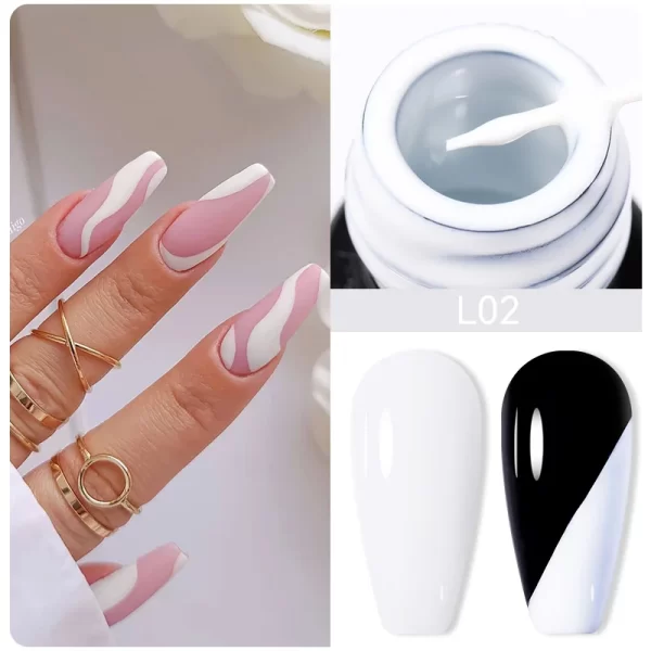 LILYCUTE 5ml Super Bright Silver Metallic Painting Liner Gel Nail Polish Drawing Stripe Graffiti Mirror Pull Line UV Gel Varnish - Image 96