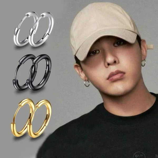 1 Pair Stainless Steel Hoop Earrings Women Men Gold Color Small Earrings Girl Jewelry Pendientes Mujer Aretes Cartilage Piercing - Image 3