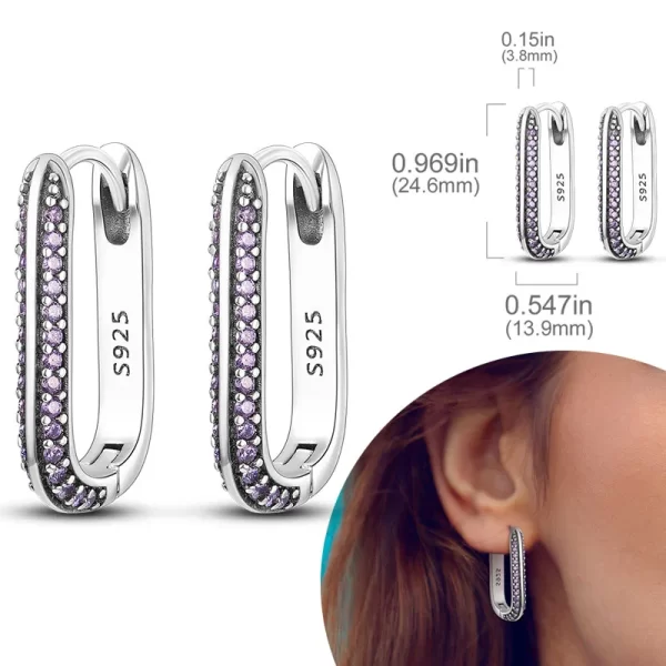 925 Sterling Silver Hoops Earrings Hypoallergenic Hoops Earrings With Zirconia Fashion High Quality Jewelry for Women Girls - Image 7