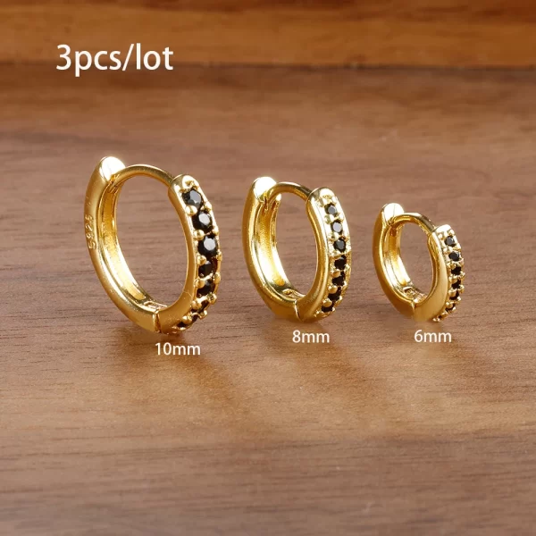 3 PCS/Set Simple Stainless Steel Crystal Small Hoop Earring Women Tiny Gold Color Cartilage Piercing Earring Minimalism Jewelry - Image 14