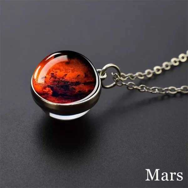 Solar System Universe Space Moon Sun Earth Planet Necklaces Two-sided Glass Ball Pendant Nebula Necklace Women Men Jewelry Gift - Image 8