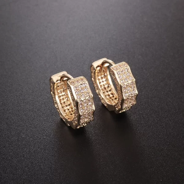 Iced Out Hoop Earrings Cubic Zirconia Huggie Cartilage Cuff Hypoallergenic Luxury Fashion Round Earrings for Men Jewelry - Image 20