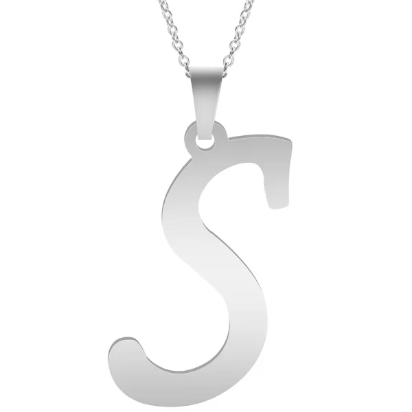 Fashion Letters A-Z Necklace for Women Men Stainless Steel High Quality English Alphabe Necklace A B C D E FGHIJKLMNOPQRSTUVWXYZ - Image 27