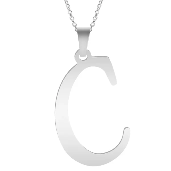 Fashion Letters A-Z Necklace for Women Men Stainless Steel High Quality English Alphabe Necklace A B C D E FGHIJKLMNOPQRSTUVWXYZ - Image 30