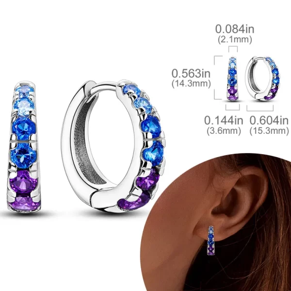 925 Sterling Silver Hoops Earrings Hypoallergenic Hoops Earrings With Zirconia Fashion High Quality Jewelry for Women Girls - Image 8