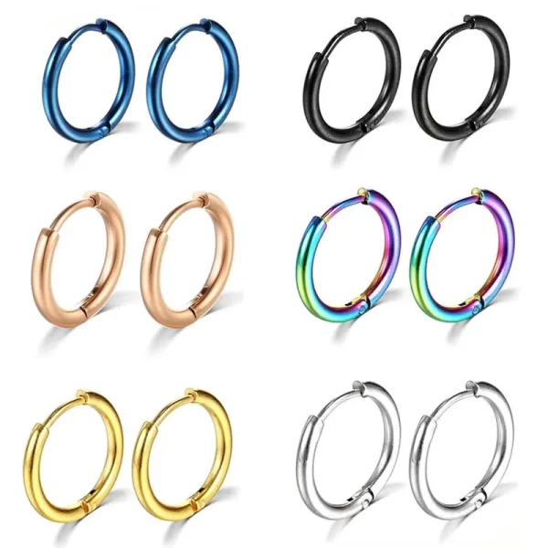 1 Pair Stainless Steel Hoop Earrings Women Men Gold Color Small Earrings Girl Jewelry Pendientes Mujer Aretes Cartilage Piercing - Image 5