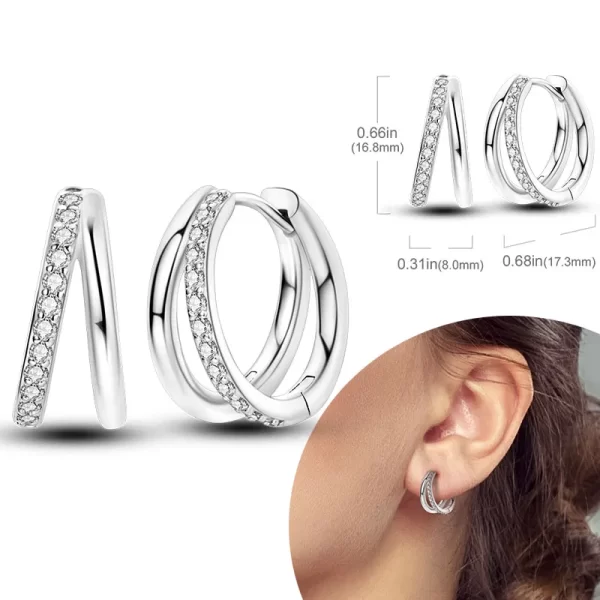 925 Sterling Silver Hoops Earrings Hypoallergenic Hoops Earrings With Zirconia Fashion High Quality Jewelry for Women Girls - Image 10