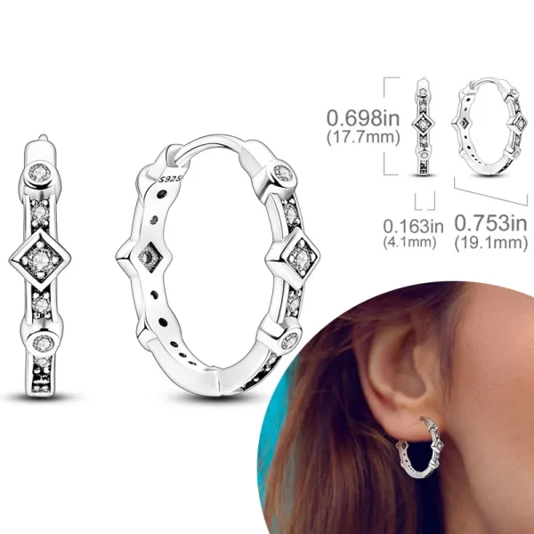 925 Sterling Silver Hoops Earrings Hypoallergenic Hoops Earrings With Zirconia Fashion High Quality Jewelry for Women Girls - Image 16