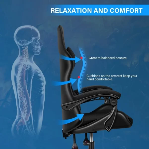 Adjustable Gaming Chair with Footrest - Image 5