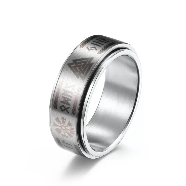 Vintage Stainless Steel Odin Norse Viking Rune Rings For Men Women Cool Spinner Fidgets Rings Retro Nordic Amulet Jewelry Gifts - Image 9