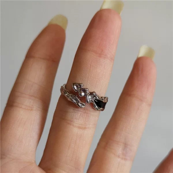 Vintage Goth Thorny Rose Couple Rings For Men Women Charm Irregularity Opening Stainless Steel Punk Finger Ring Jewelry Y2k Gift - Image 13