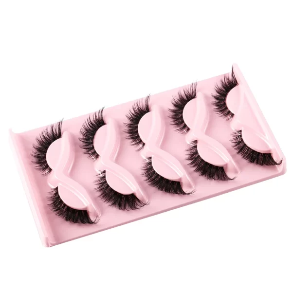 5 Pairs Cat Eye Lashes Faux Mink Eyelashes Natural long Manga Lashes Winged End Eye Elongated Eyelashes Fake Lashes Makeup - Image 5