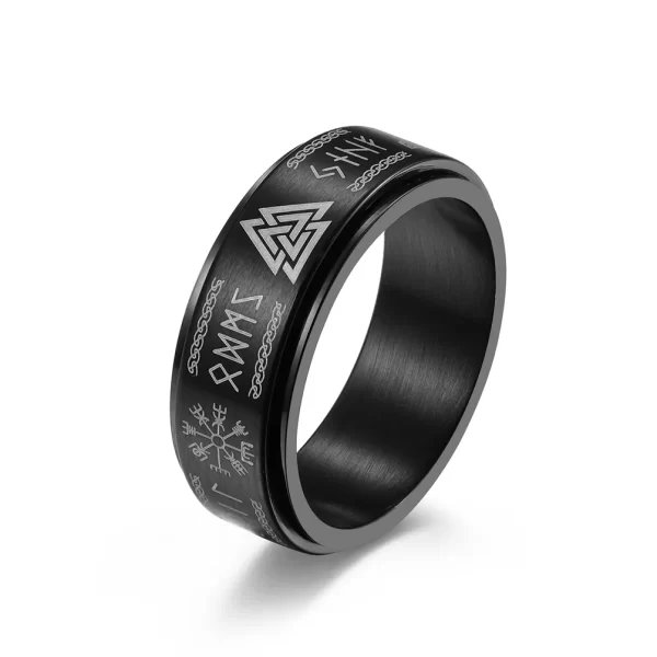 Vintage Stainless Steel Odin Norse Viking Rune Rings For Men Women Cool Spinner Fidgets Rings Retro Nordic Amulet Jewelry Gifts - Image 8