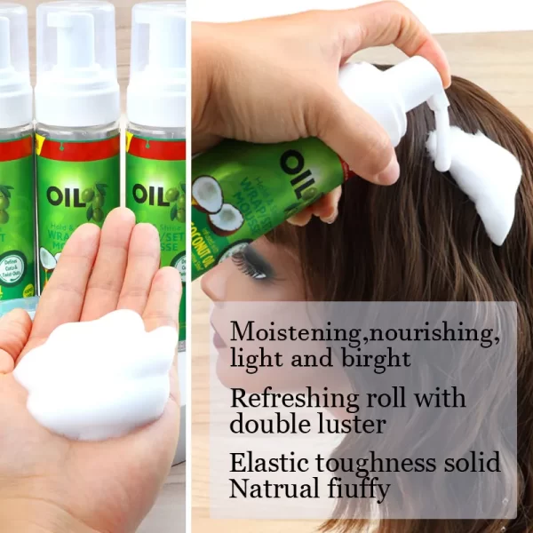 Wrap Foam Wrapping Lotion Hair Mousse Strong Hold Setting Lotion Hair Moisturizing Curl Mousse Natural Hair Hold & Shine Mousse - Image 5