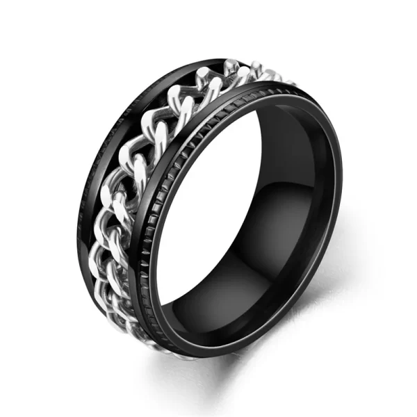 Titanium Steel Rotatable Chain Rings Men Women Stress Ring For Anxiety Couple Jewelry 8mm Corkscrew Rings Multifunctional Gift - Image 19