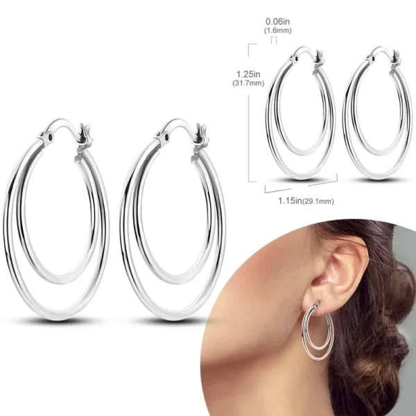 925 Sterling Silver Hoops Earrings Hypoallergenic Hoops Earrings With Zirconia Fashion High Quality Jewelry for Women Girls - Image 18