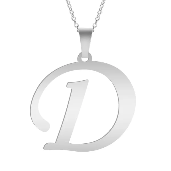 Fashion Letters A-Z Necklace for Women Men Stainless Steel High Quality English Alphabe Necklace A B C D E FGHIJKLMNOPQRSTUVWXYZ - Image 15