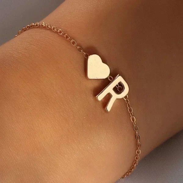 Fashion English Initial Letter Heart Bracelet DIY Personalized Name Bracelets Girls Women Anniversary Jewelry Gifts - Image 9