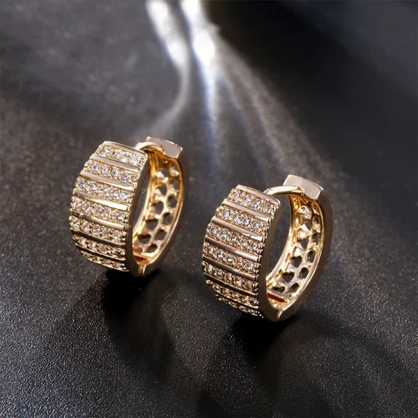 Iced Out Hoop Earrings Cubic Zirconia Huggie Cartilage Cuff Hypoallergenic Luxury Fashion Round Earrings for Men Jewelry - Image 16