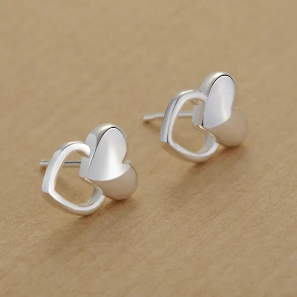 Original 925 Sterling Silver New Earrings Hearts For Women Exquisite Student Girlfriend Jewelry Accessories Wedding Fashion Gift - Image 4