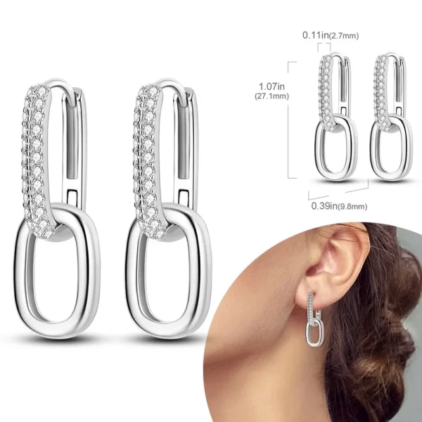 925 Sterling Silver Hoops Earrings Hypoallergenic Hoops Earrings With Zirconia Fashion High Quality Jewelry for Women Girls - Image 24